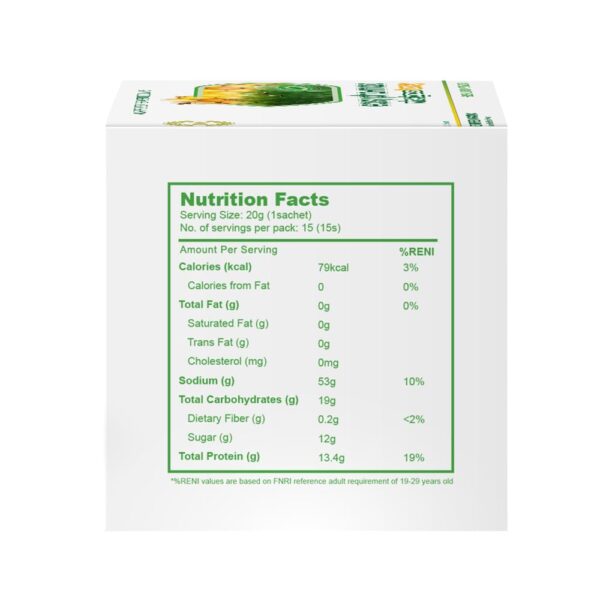 Paquete de trigo verde orgánico easy pha-max con 15 sobres