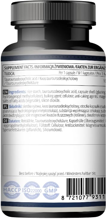 TUDCA suplemento dietético para salud hepática