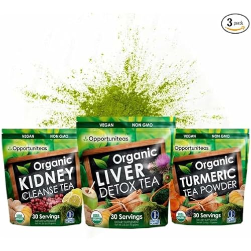 Paquete té detox matcha cúrcuma orgánica Opportuniteas