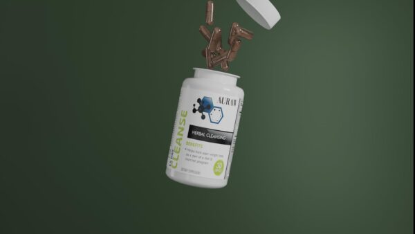 AURAW etiquetas informativas producto limpieza colon