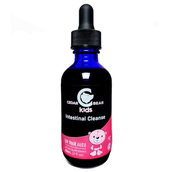 Cedar Bear gotas limpieza intestinal para niños botella marrón