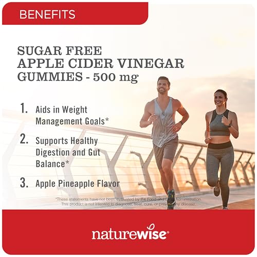 Frasco de gomitas NatureWise vinagre de manzana y vitamina B12