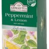 Caja con bolsitas de té herbal Ahmad Tea menta y limón