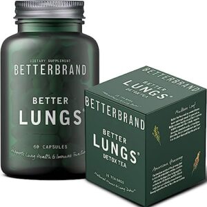 Paquete Betterbrand salud pulmonar 15 bolsitas té y 60 cápsulas