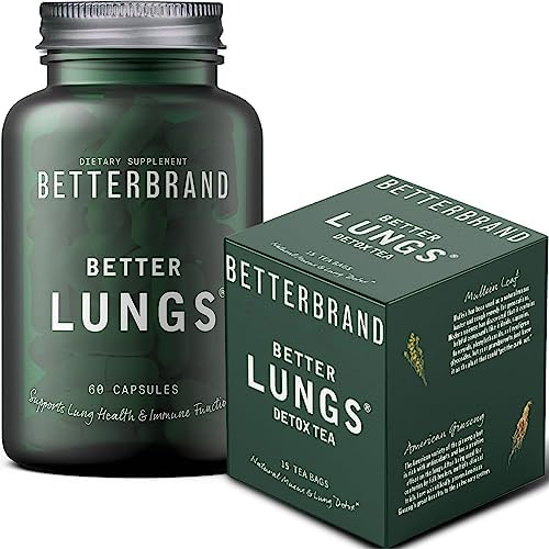 Paquete Betterbrand salud pulmonar 15 bolsitas té y 60 cápsulas