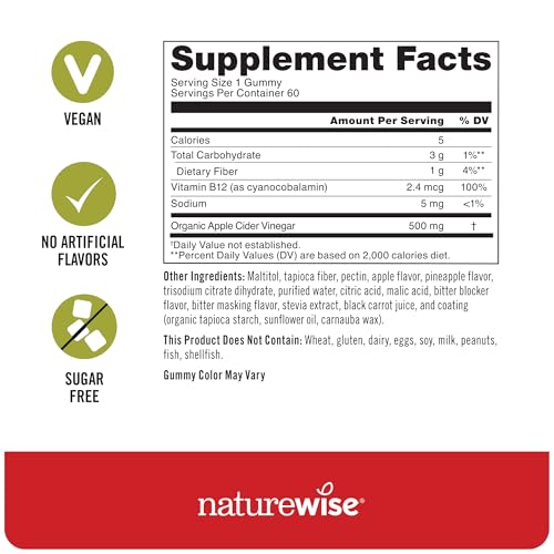 Gomitas keto NatureWise sabor manzana piña sin gluten ni gelatina