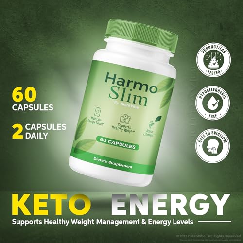 Frasco de HarmoSlim 120 cápsulas para salud y energía