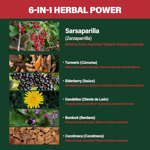 Suplemento Verdeherb zarzaparrilla con bardana y cocolmeca 120ct