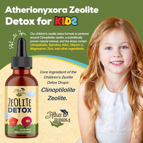 Frasco de gotas detox infantil Atherionyxora con zeolita vitamina C