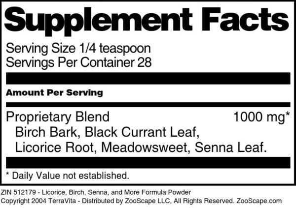 Terravita polvo fórmula saludable con regaliz y planta sen 1 onza