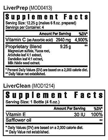 Botellas LiverPrep y LiverClean para cuidado hepático natural