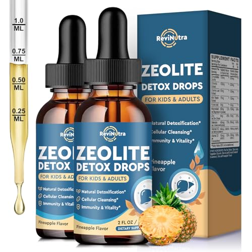 Botella gotas ReviNutra Zeolita Detox sabor piña para niños y adultos