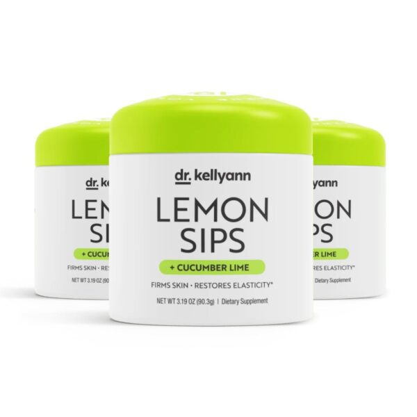Bebida preparada Lemon Sips Dr. Kellyann vaso transparente