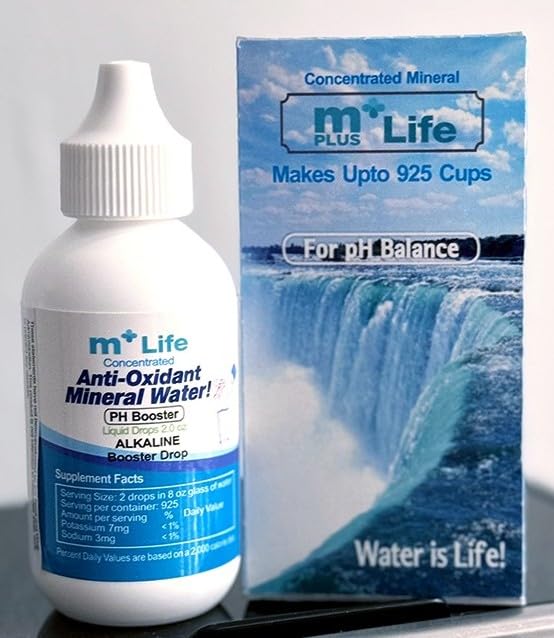 Mplus Life gotas minerales alcalinas antioxidantes botella frontal