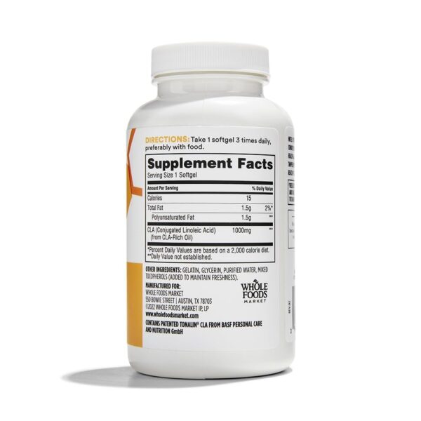 Cápsulas blandas Tonalin CLA de 365 Whole Foods Market para pérdida grasa