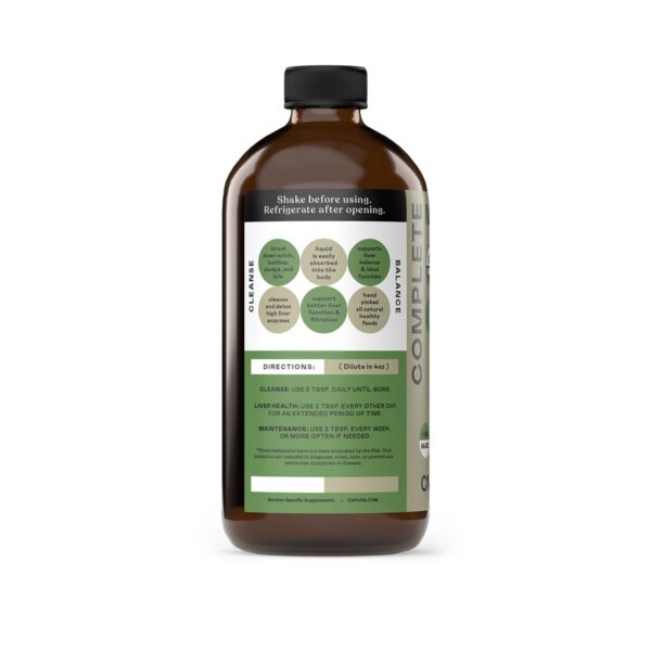 Frasco frontal Complete Natural Products Liver Complete para cuidado hepático