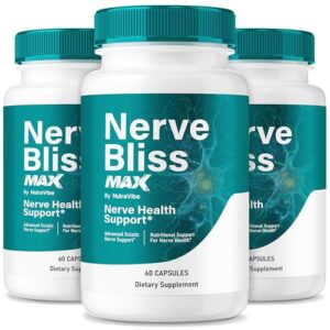 Paquete triple Nerve Bliss Max NutraVibe 180 cápsulas para nervios saludables