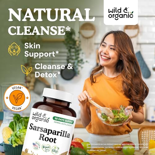 Cápsulas veganas de sarsaparilla para detox y piel