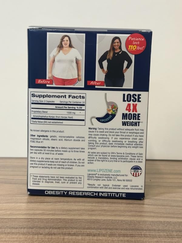 Lipozene etiqueta y frascos