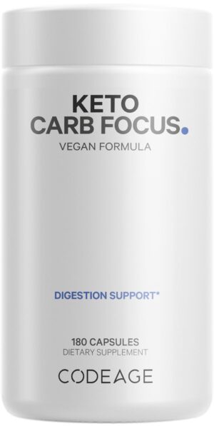 Botella de cápsulas Codeage Keto Carb 180 unidades