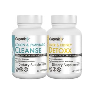 Etiqueta frontal Organixx limpieza linfática y colon Etiqueta frontal Organixx limpieza linfática y colon