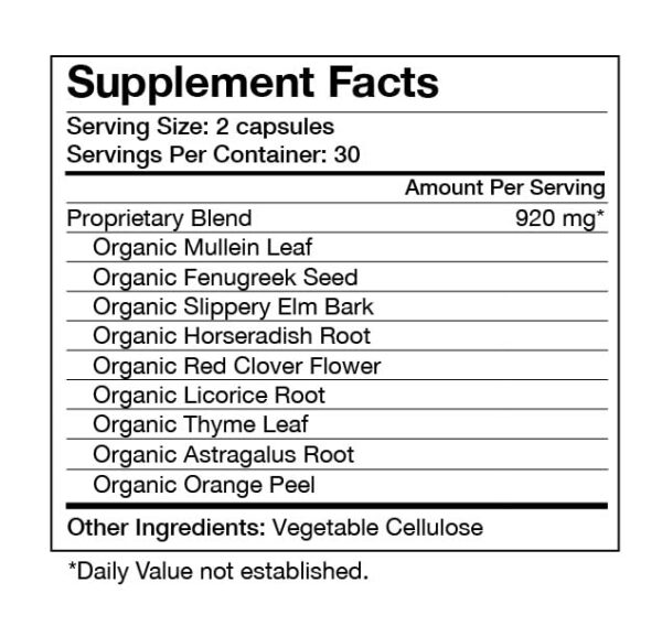 Fórmula pulmonar vegana y natural para detox y limpieza