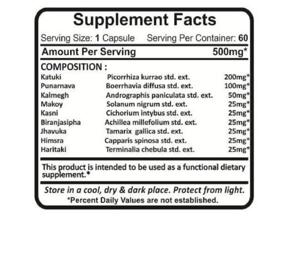 Suplemento herbal para hígado Planet Ayurveda detox cápsulas vegetales