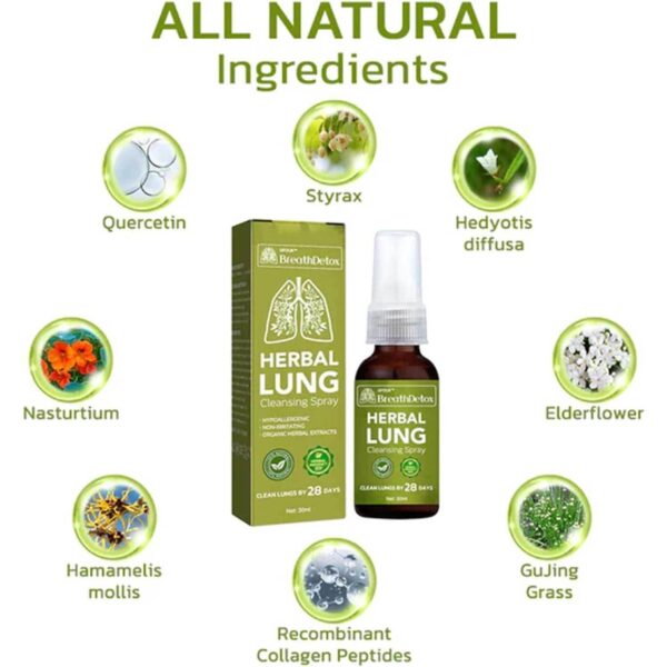 Spray herbal para expulsar flemas y limpiar vías respiratorias 30ml