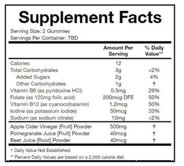 Envase frontal Mega Hits Rapid Ripped Keto ACV Gummies suplemento adelgazar