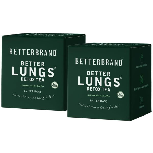 Caja de BetterLungs té detox herbal para salud pulmonar