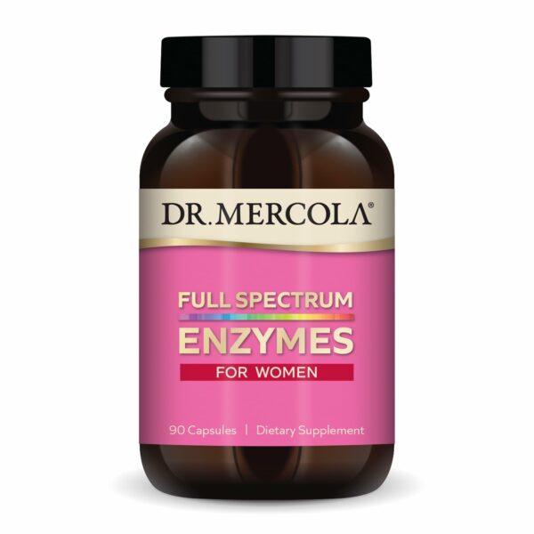 Etiqueta frontal Dr Mercola Enzimas para Mujeres