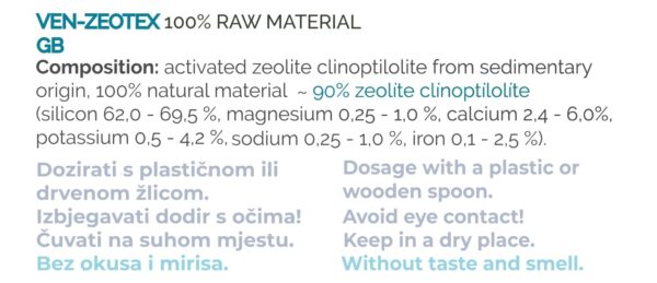 Uso saludable Zeotex polvo zeolita para detox y función hepática