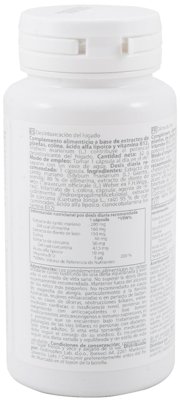 Cápsulas vegetarianas Heiltropfen para salud hepática