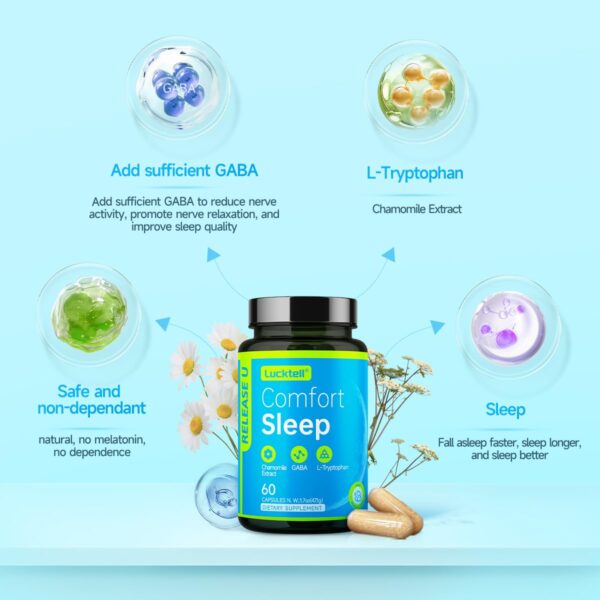 Frasco suplemento natural LuckTell para hígado y sueño