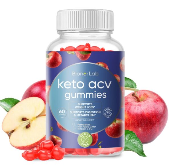 botella gomitas keto vinagre sidra manzana 60 unidades