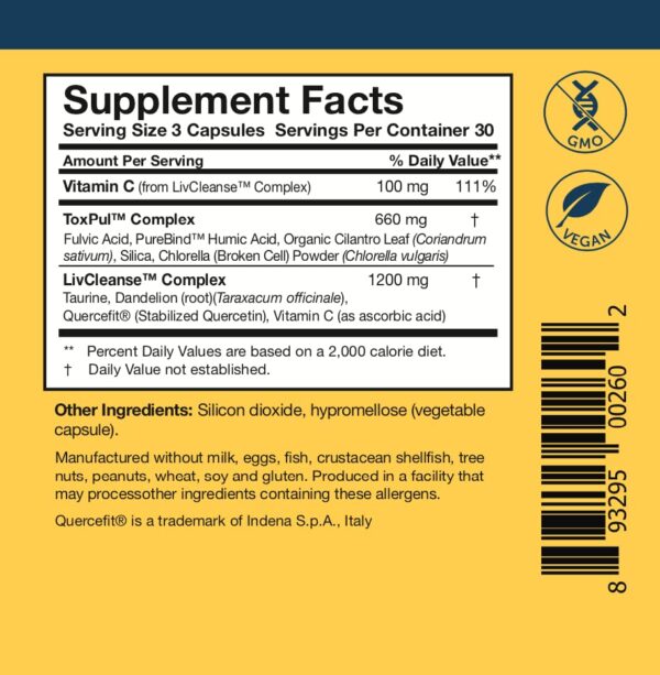 Envase Researched Nutritionals para apoyo detox y minerales