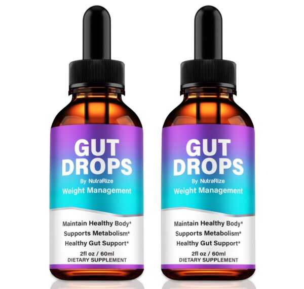 NutraRize Gut Drops fórmula líquida natural 2 paquetes