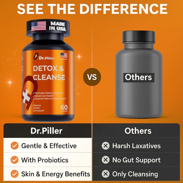Cápsulas Dr.Piller detox para salud digestiva y soporte hepático natural