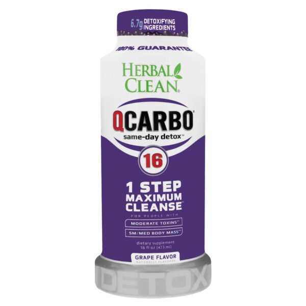 Herbal Clean QCarbo16 bebida detox sabor uva botella