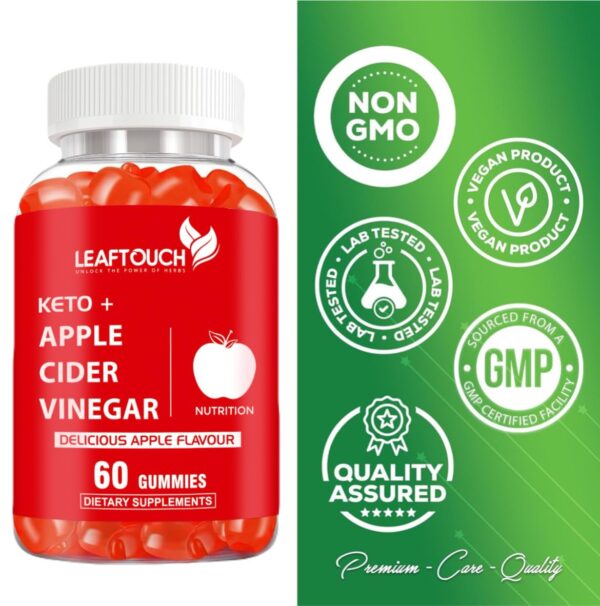 Detalle gomitas veganas vinagre sidra de manzana LEAFTOUCH