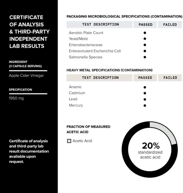 Cápsulas de vinagre de sidra de manzana Toniiq con pimienta