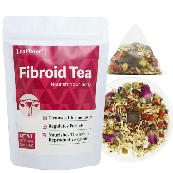 Paquete frontal de té herbal Leafroot para fibromas y quistes