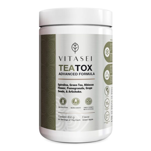 Vitasei Teatox polvo detox con sabor manzana verde 454g