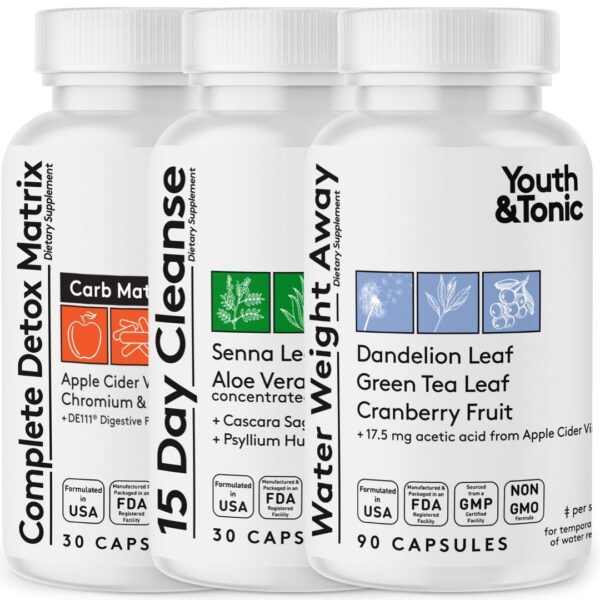 Frasco Youth & Tonic Detox Cleanse 150 pastillas para adelgazamiento