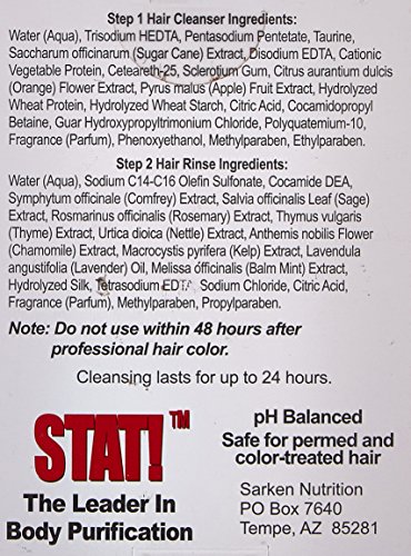 Botella shampoo kit detox capilar Sarken con ingredientes naturales