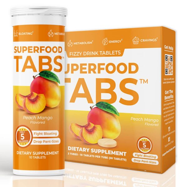 Superfood Tabs skinnytabs tablets efervescentes sabor durazno mango