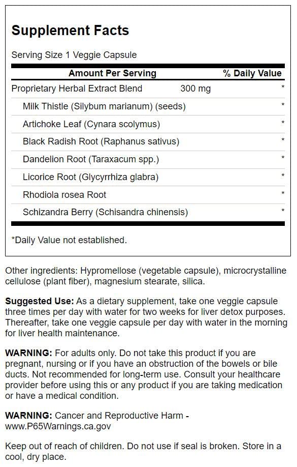 Frasco Swanson Liver Tone 300 mg 120 cápsulas vegetales