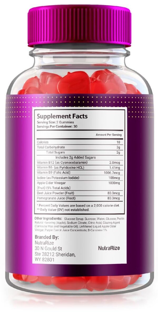 Envase de gomitas Keto+ACV para apoyo metabólico