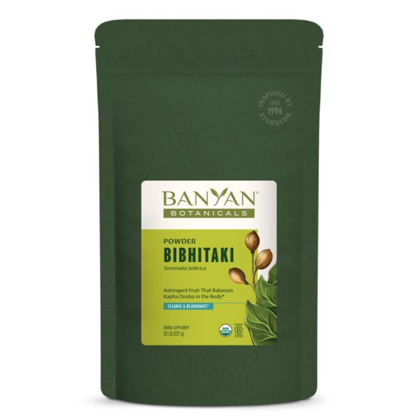 Banyan Botanicals polvo orgánico bibhitaki para desintoxicación y rejuvenecimiento