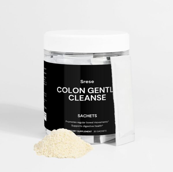Sobres blancos de suplemento digestivo Colon Gentle Cleanse de Srese